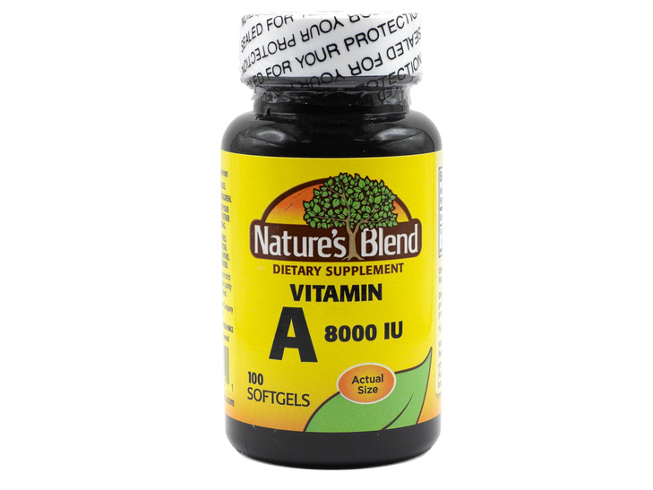 Nature's Blend Vitamin A 8000 IU - 100 Softgels - Supports Eye Health, Immune Function for Vision Support