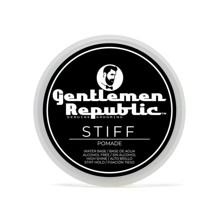 Gentlemen Republic Stiff Pomade for Men Lightweight Water Based Pomade for High Hold Shine Premium Mens Hair Styling Pro