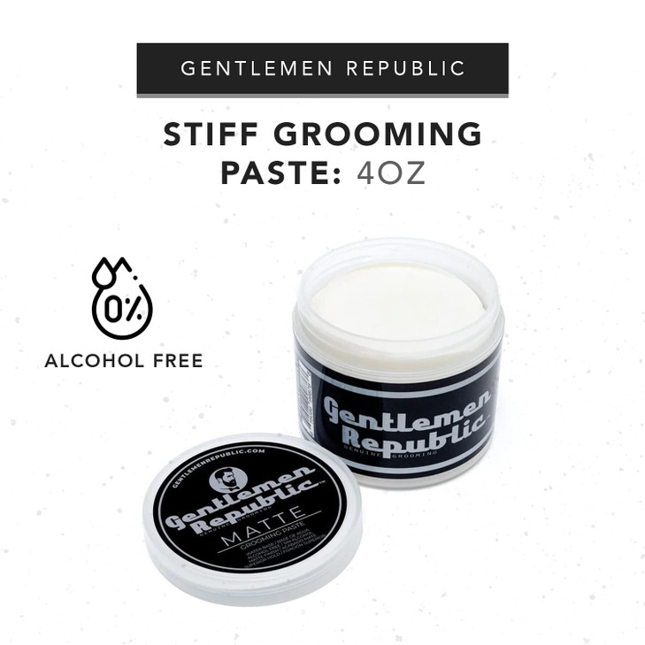 Gentlemen Republic Stiff Pomade for Men Lightweight Water Based Pomade for High Hold Shine Premium Mens Hair Styling Pro
