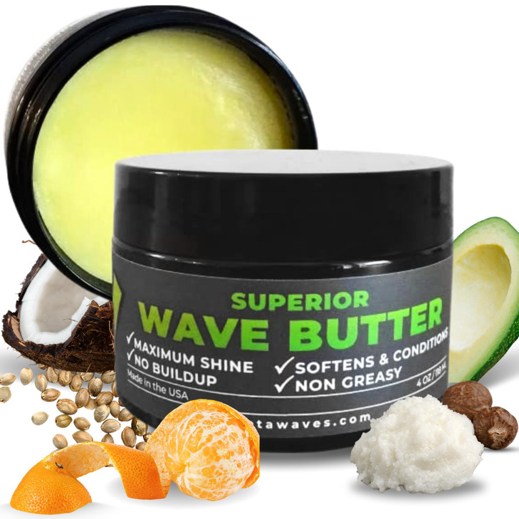 Veeta Superior Wave Grease Maximum Shine NonGreasy Shea Tangerine Conditioner for Mens 360 Waves 4 oz