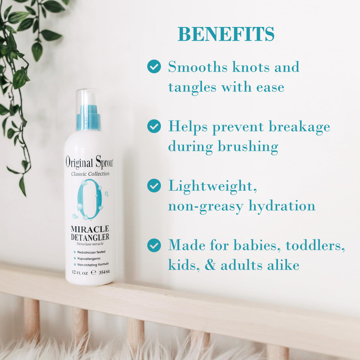 Original Sprout Miracle Detangler Spray Lightweight NonGreasy LeaveIn Conditioner Spray for All Hair Types Smooths Softe