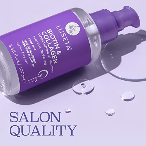 L LUSETA Biotin Hair Growth Serum with Collagen Hair Oil for Thin and Damage Hair Growth Oil Biotin growth serum for Fri