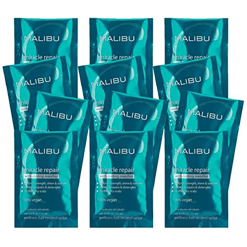 Malibu C Miracle Repair Reconstructor Nourishing Hair Treatment for Weak Damaged Strands Flax Protein Vitamin B5 for Moi