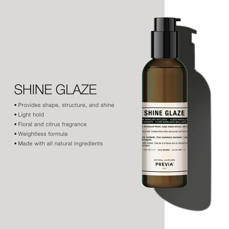 PREVIA Shine Glaze Glossifying Styling Hair Serum for Dull Hair with Light Hold Hydrating Formula Boosts Shine and Volum