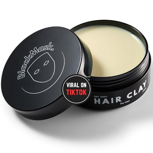 BlackMask Hair Clay for Men 352 oz Matte Finish with Strong Hold Hair Styling Clay Adds Texture Volume