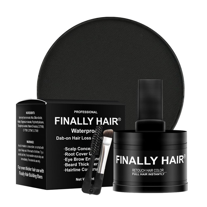 Finally Hair Fiber Concealer Waterproof Black Hair Loss Solution Hairline Creator Eyebrow Enhancer Beard Filler with Dab