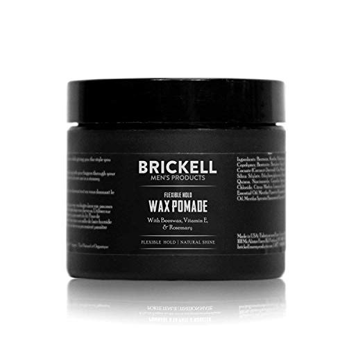 Brickell Mens Products Flexible Hold Wax Pomade for Men Natural and Organic Irritation Free Natural Shine Hair Styling P