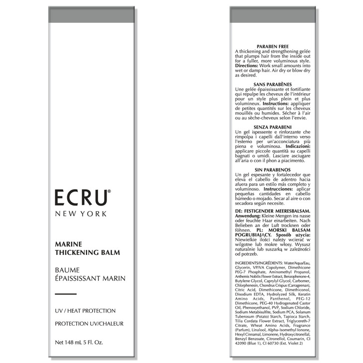 ECRU Marine Thickening Balm Hair Thickening Gel Thickener for Volumizing Hair Styling Products 5oz