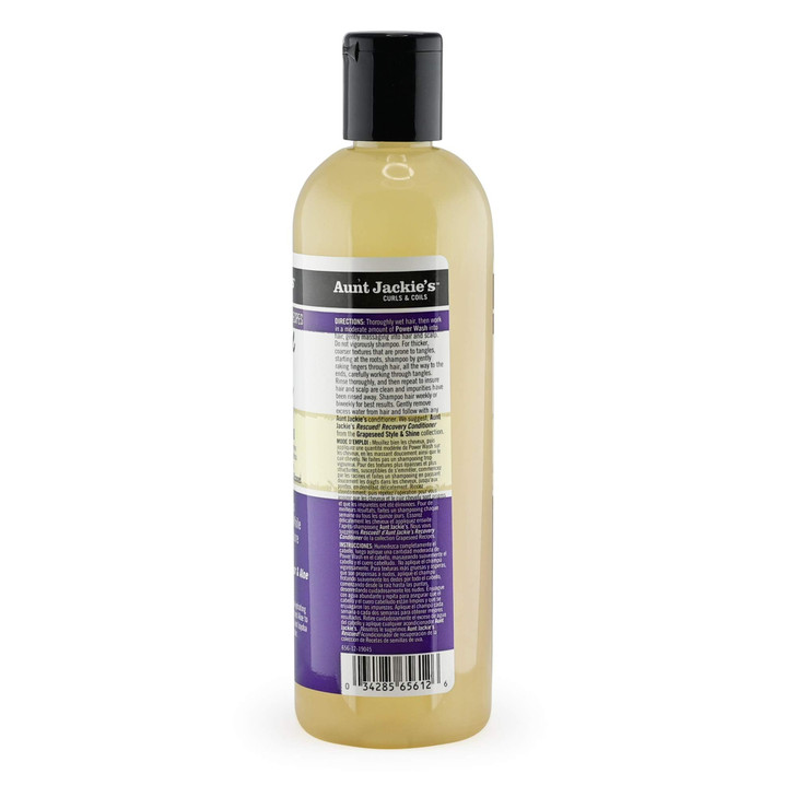 Aunt Jackies Grapeseed Style and Shine Recipes Power Wash Intense Moisture Clarifying Hair Shampoo 12oz