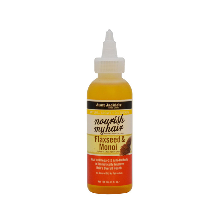 Aunt Jackies Natural Growth Oil Blends Nourish My Hair Flaxseed and Monoi Improve Hairs Overall Health Rich in Omega3 an