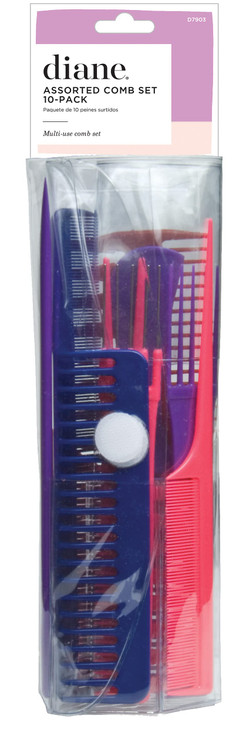 Diane D7903 Assorted Comb Kit - 10 PC Set (Assorted Colors)