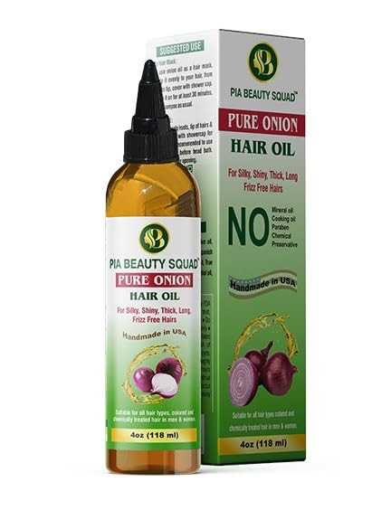 Handmade Natural Onion Hair Oil 4 oz Herbal Blend for Regrowth Fall Control Essential Oils Ayurvedic Therapy Enriched wi