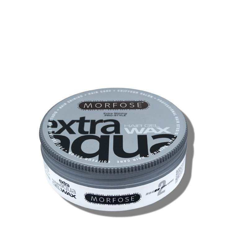 Morfose Extra Aqua Hair Gel Wax with Shiny and Flexible Level 2 Hold Manage Flyaways Braids and Curls Professional Hair
