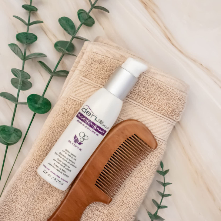 IDEN Bee Propolis Smooth Therapy Silkshine Shine Serum Controls Frizz Argan Oil Sweet Almond Oil 42 floz