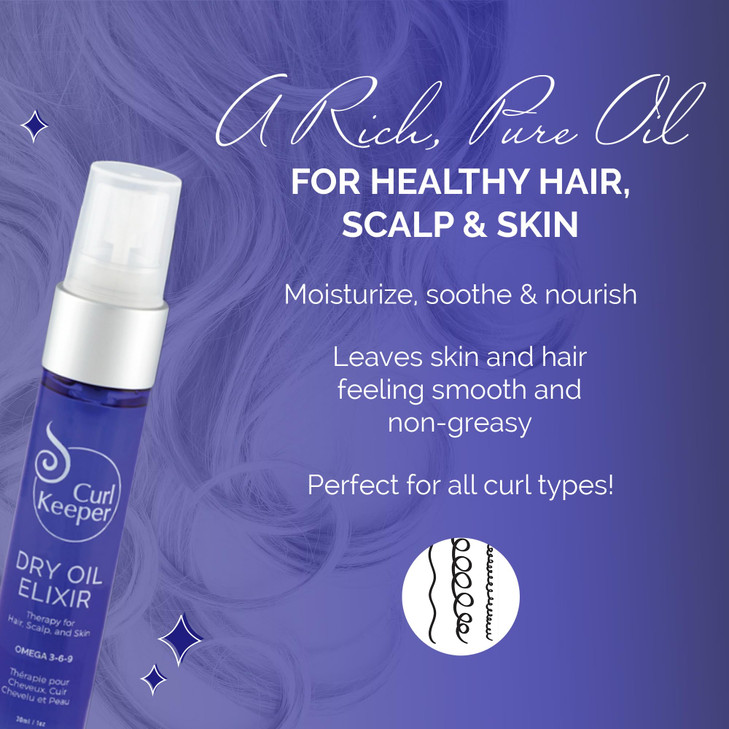 Curl Keeper Curly Hair Solutions Keeper Dry Oil Elixir RICH IN OMEGA 36AND 91 oz