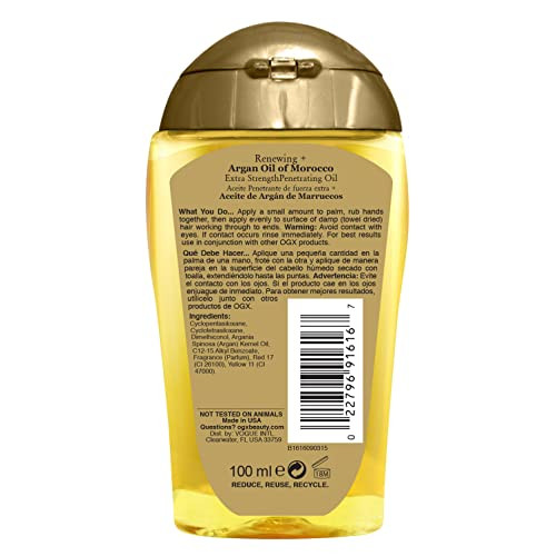 OGX Set of 2 Extra Strength Renewing Argan Oil of Morocco Penetrating Hair Oil Treatment Deep Moisturizing Serum for Dry
