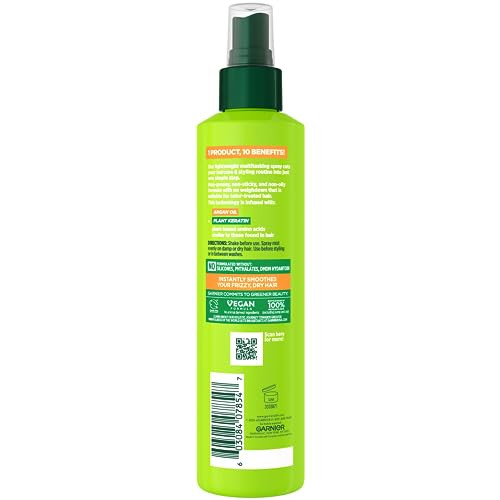 Garnier Fructis Sleek Shine 10in1 for Frizzy Dry Hair Plant Keratin 81 Fl Oz 1 Count Packaging May Vary
