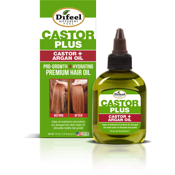 Difeel Premium Castor Plus Argan ProGrowth Hydrating Premium Hair Oil 25 oz