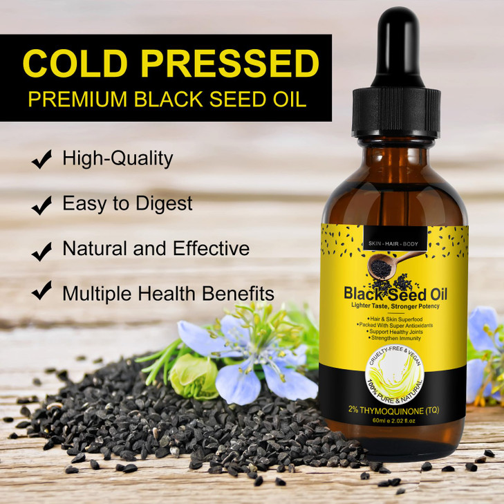 EQEIYICS Pure Black Seed Oil100 Virgin Black Seed Oil Organic Cold Pressed Glass BottleBlackseed Oil Liquid for Hair Gro