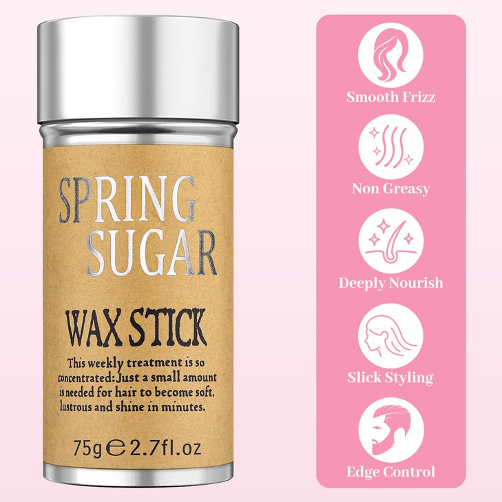 4 Packs Set Hair Wax Stick Slick Back Hair Edge Brush Pink Comb Wax Stick for Hair Flyaways Styling Products Essentials