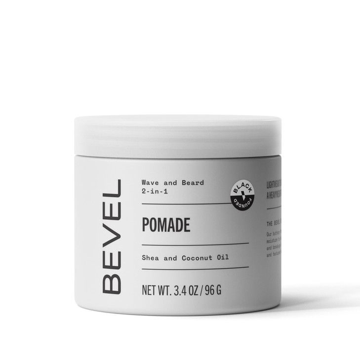 Bevel Beard Balm Hair Pomade for Waves with Coconut Oil and Shea Butter Locks in Moisture to Help Reduce Frizz and Break