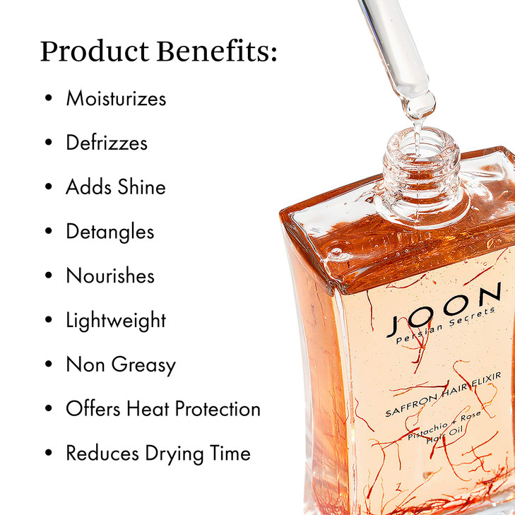 Joon Saffron Hair Elixir Pistachio Rose Hair Oil 311 Fl Oz