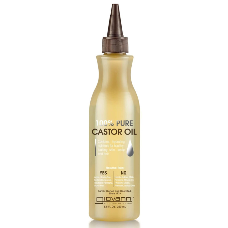 GIOVANNI Smoothing Castor Oil 100 Pure All Hair Types Naturally Nourish Skin Moisturize Hair Scalp Reduces Frizz Helps R