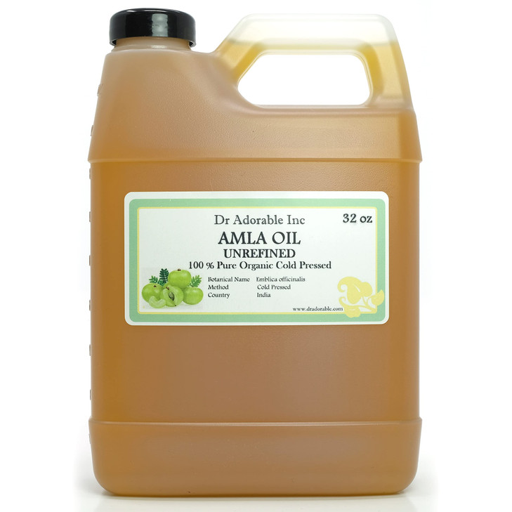 Dr Adorable 32 oz Organic AMLA OIL UNREFINED 100 Pure Cold Pressed Extra Virgin for Healthy Hair and Moisturized Scalp