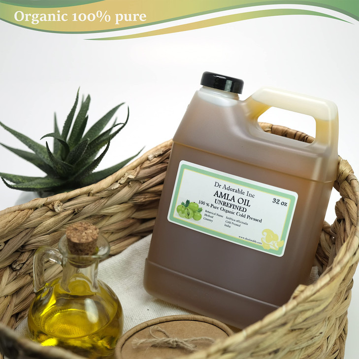 Dr Adorable 32 oz Organic AMLA OIL UNREFINED 100 Pure Cold Pressed Extra Virgin for Healthy Hair and Moisturized Scalp