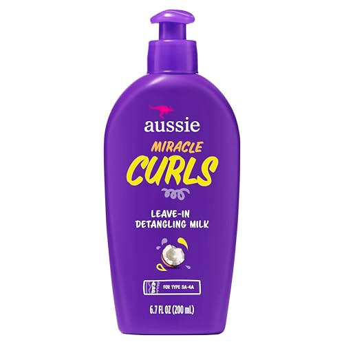 Aussie Miracle Curls with Coconut Oil Paraben Free Detangling Milk Treatment 67 fl oz