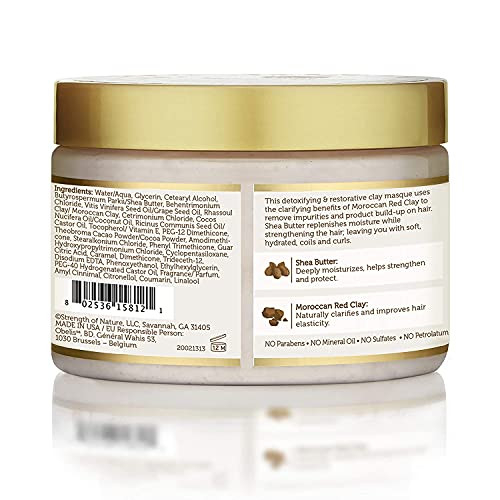 African Pride Moisture Miracle Moroccan Clay Shea Butter Heat Activated Masque For Natural Coils Curls Detoxes Softens R