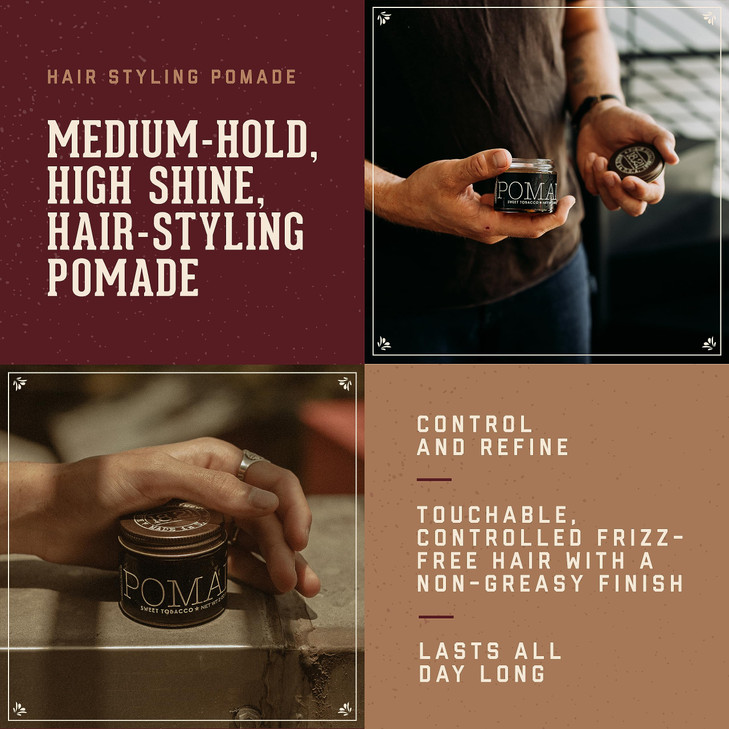 1821 Man Made Hair Styling Product 2oz Original Sweet Tobacco Scent in Pomade with High Shine Finish