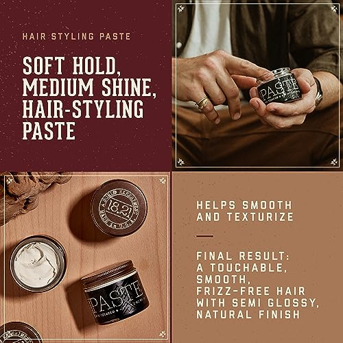 1821 Man Made Hair Styling Product 2oz Original Sweet Tobacco Scent in Paste with Natural Shine Finish
