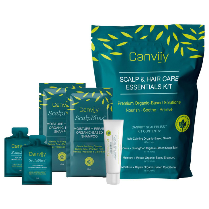 Canviiy Scalpbliss Scalp and Hair Care Essentials Kit Anti Itch Scalp Serum Scalp Balm with Mineral Oils