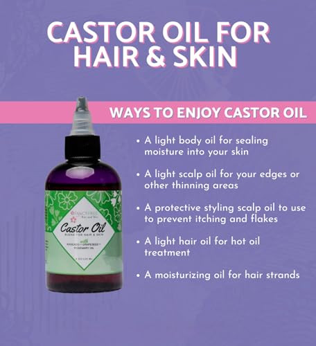 Fancy Free Hair and Skin Castor Oil Hair Skin Blend 4 oz Lightweight Nourishing Oil for Moisture Shine