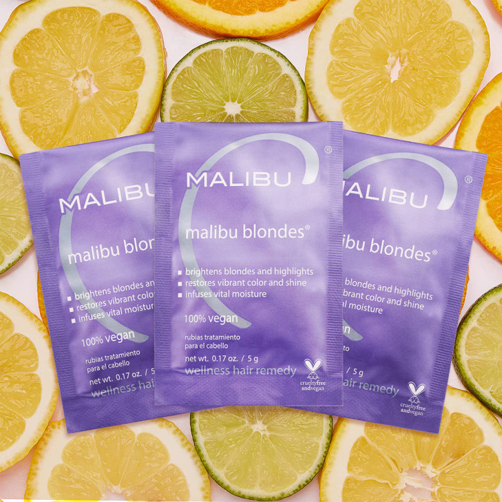 Malibu C Blondes Wellness Remedy Removes Discoloration from Bleached Highlighted or Natural Blonde Hair Restores Vibranc