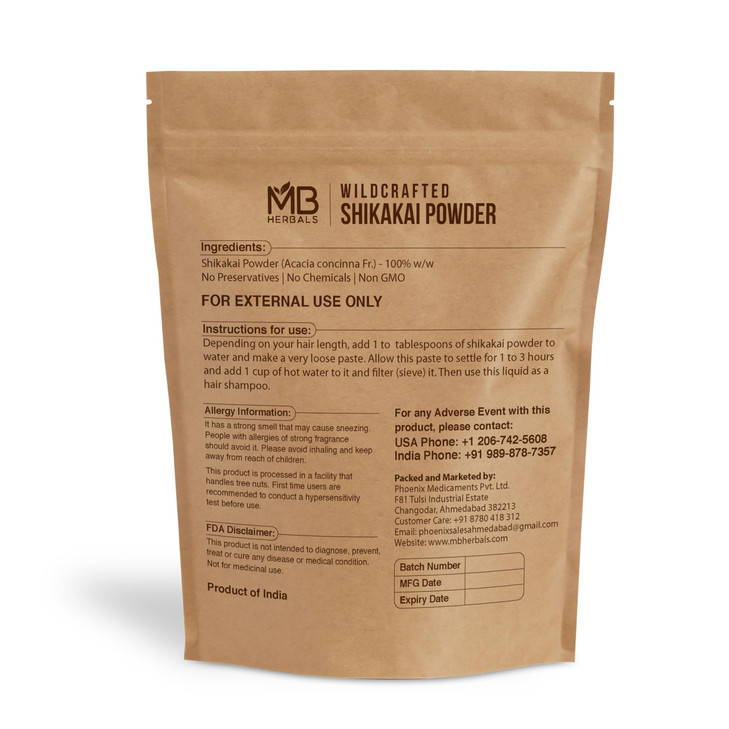 MB Herbals Shikakai Powder 227g 12 lb 8 oz 05 LB Natural Hair Cleanser Conditioner 100 Pure Acacia concinna Fruit Pods P