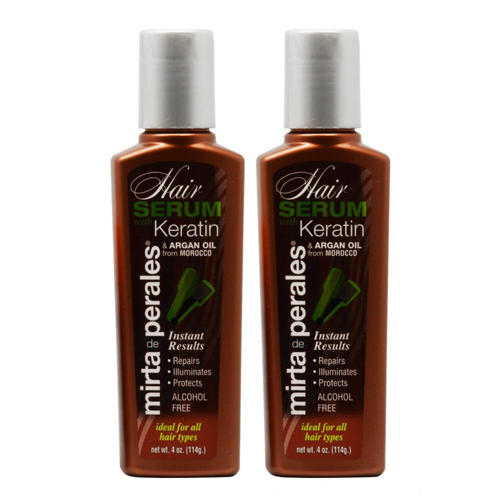 Mirta De Perales Keratin Hair Serum with Argan Oil 4ozPack of 2