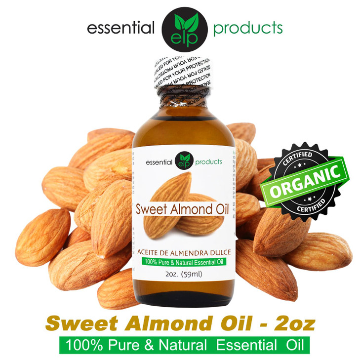 EASY LOOK ELP Pure Sweet Almond Oil 100 Pure Natural Carrier Oil 2 fl oz
