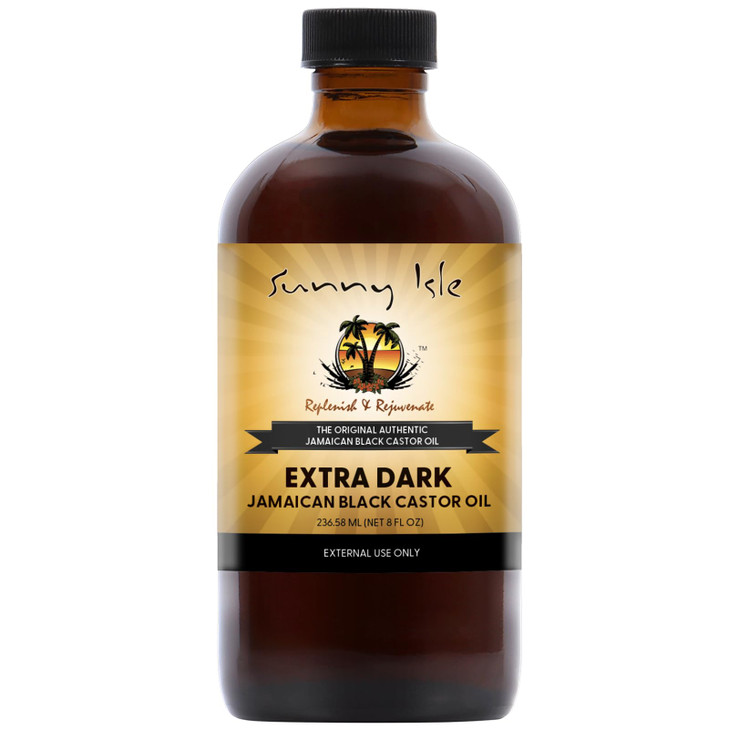 Sunny Isle Extra Dark Jamaican Black Castor Oil 8 fl oz 100 Natural High Potency Treatment for Hair Scalp