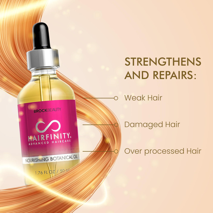 Hairfinity Botanical Hair Oil with Rosemary Growth Treatment for Dry Damaged Hair and Scalp with Jojoba Olive Sweet Almo