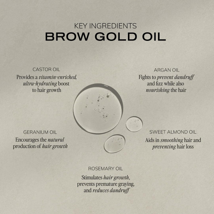 Brow Code GOLD Nourishing Eyebrow Growth Oil 5ml Enriched w 5 Advanced Botanicals Brow Oil for Growth