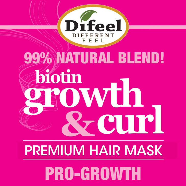 Difeel Growth and Curl Biotin Hair Mask 12 oz Hair Mask for Curly Hair Growth