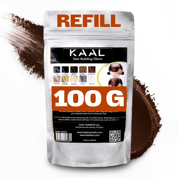 KAAL Hair Fiber Refill Pack 353 oz Black for Thinning Hair Concealing Powder for Men and Women Experiencing Hair Loss