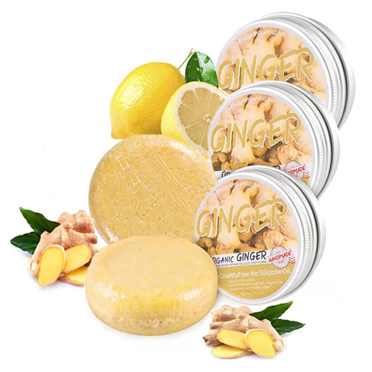 3 Pcs Natural Ginger Shampoo Bar for Hair Regrowth Promotes Hair Growth Anti Hair Loss