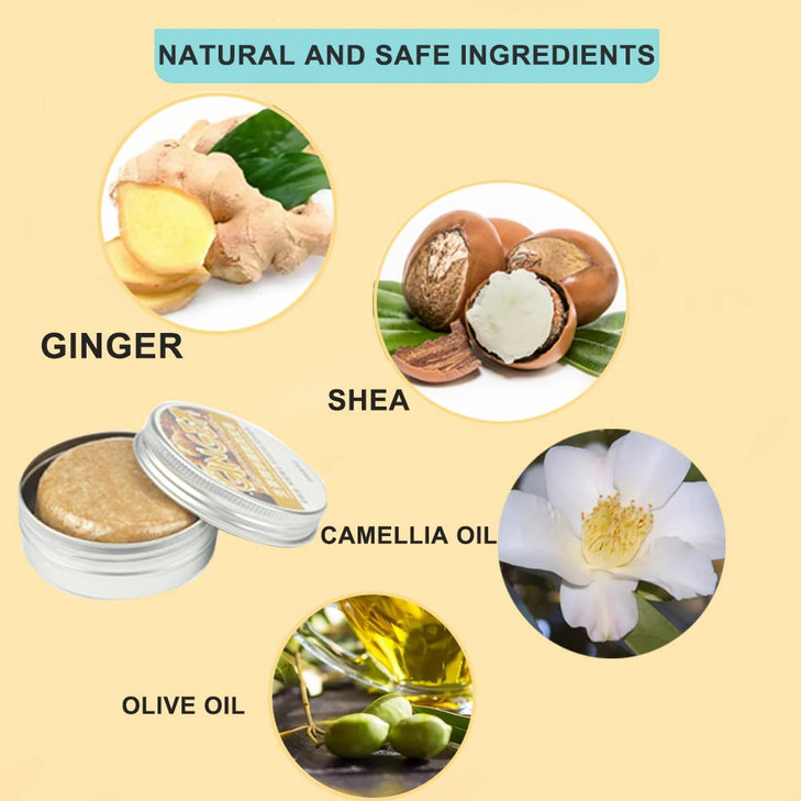 3 Pcs Natural Ginger Shampoo Bar for Hair Regrowth Promotes Hair Growth Anti Hair Loss