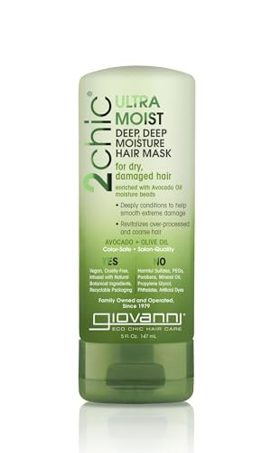 GIOVANNI 2chic UltraMoist Deep Deep Moisture Hair Mask Avocado Olive Oil Creamy Hydration Formula Enriched with Aloe Ver