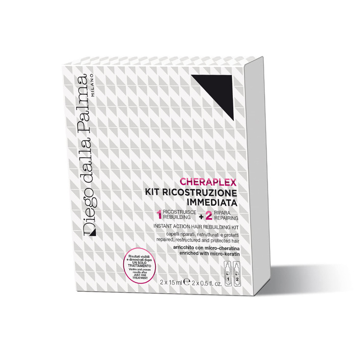 Diego dalla Palma Cheraplex Instant Action Hair Rebuilding Kit TwoStep Shock Action Hair Treatment Contains Rebuilding A