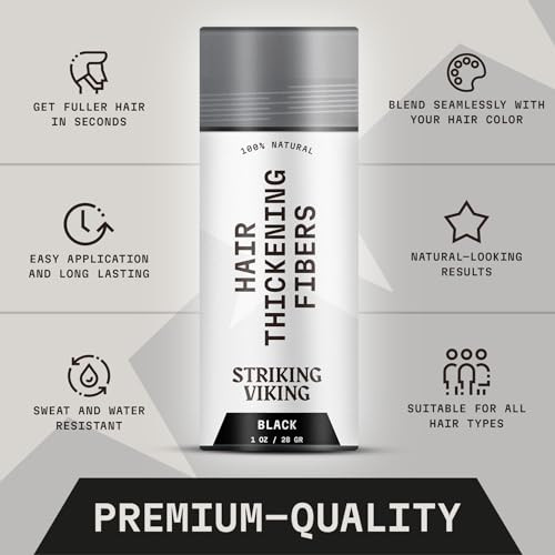 Striking Viking Light Blonde Hair Fibers 28g SweatProof Hold Waterproof Bald Spot Concealer Seamless Finish Thinning Hai