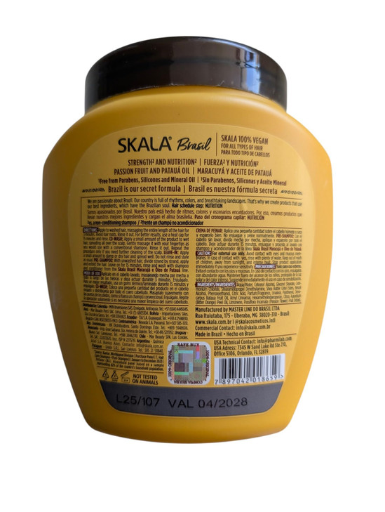 SKALA Brasil Creme de Tratamento 2 em 1 Maracuja e Oleo De Pataua 1 Kg Passion Fruit Pataua Oil 2 in 1 Treatment Cream N